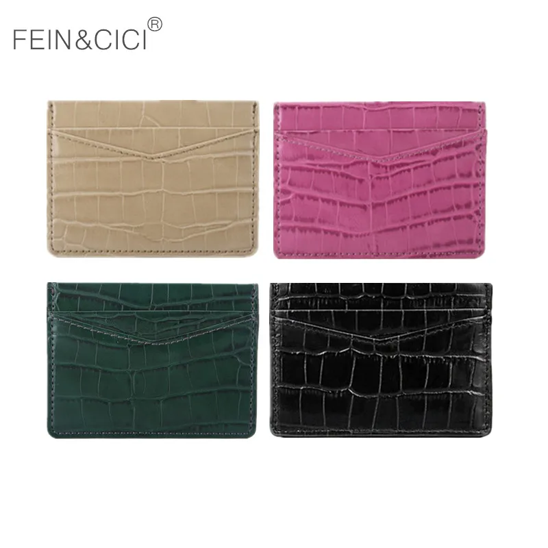 Credit card holder Bank Business card&ampID genuine leather Personalized Embossed Crocodile Pattern animal print | Багаж и сумки
