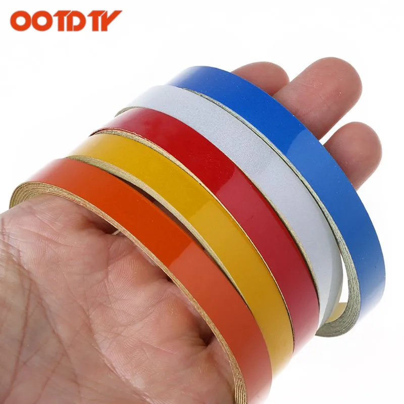 

Reflective Tape Bicycle Safety Sticker Warning 1cm 5m Bike Colorful Decoration Adhesives Cycling Supplies Accessories 1 Roll