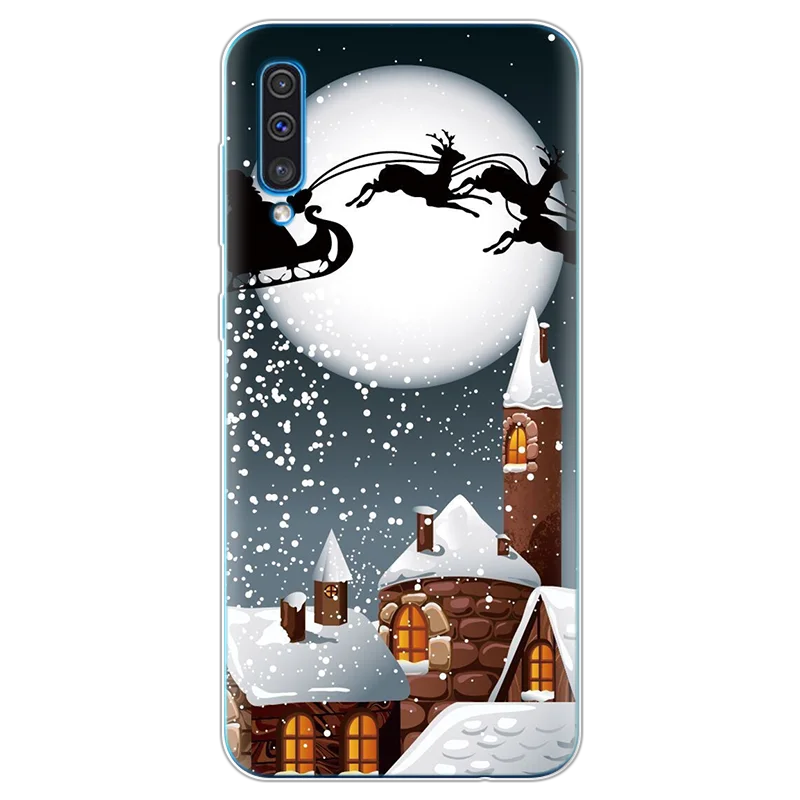 sd3wu Merry Christmas Cartoon Santa Claus Deer Case For Samsung Galaxy A50 Soft Silicon Coque For Samsung A40 A60 A70 A7 A9 Cover - Цвет: sd3wu