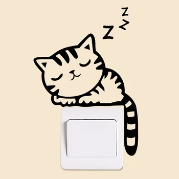 PVC New Kittens and Dogs Creative Cute Switch Stickers Notebook Stickers Toilet Stickers Kitchen Mobile Phone Wall Stickers