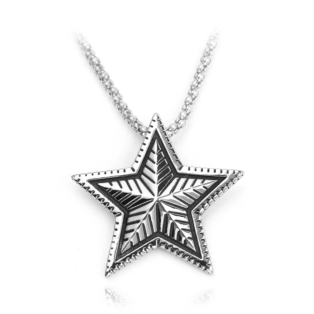 

Popular Brand Wu Yifan Zico Celebrity Style Necklace Metal Five-pointed Star Hip Hop MEN'S Necklace Sweater Chain