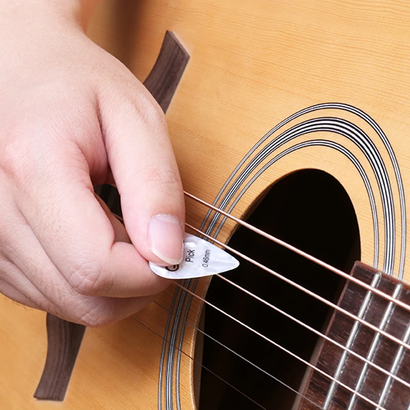 Guitar Plectrum 50pcs Acoustic Electric Celluloid Smooth Guitar Pick 0.46/0.71/0.81/0.96/1.2/1.5mm Accessories