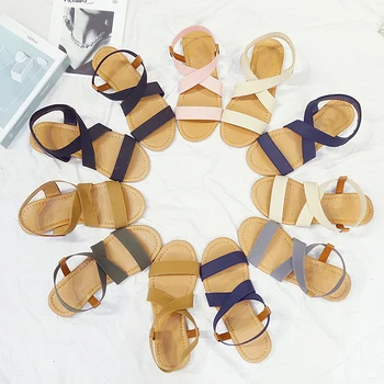 

2020 Fashion Women Summer Beach Roman Sandal Ladies Open Toe Flat Sandal Casual Female Shoes Women Sandals
