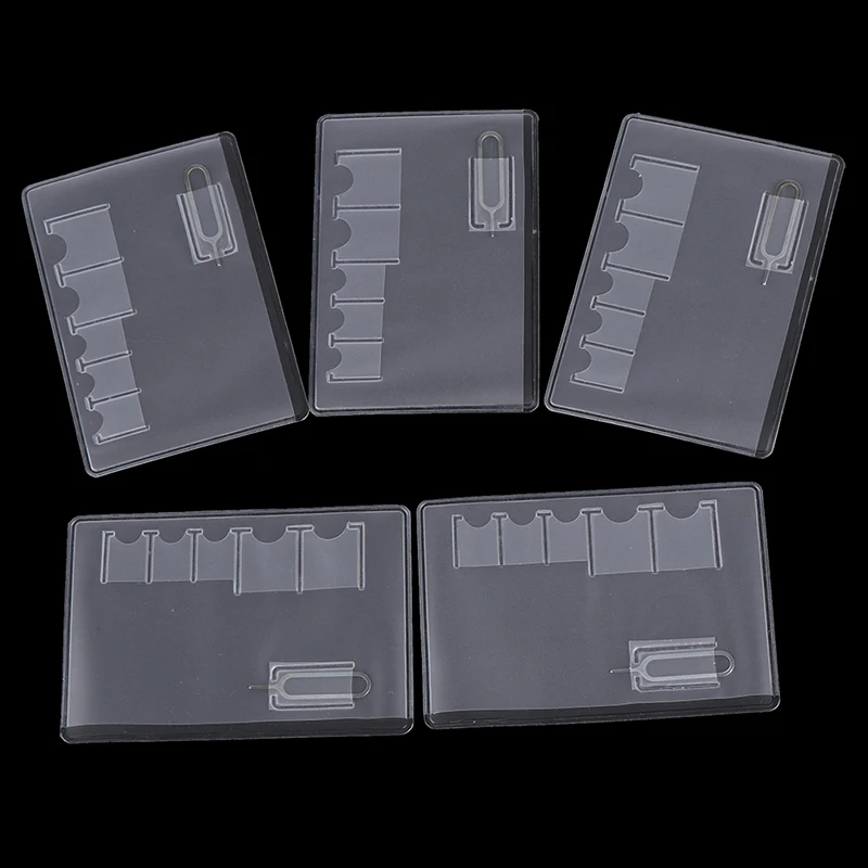 

5Pcs Easy Carry Clear pvc Protector Universal Sim Card Storage Case Box Bag Portable For Sim Memory Card multifunctional