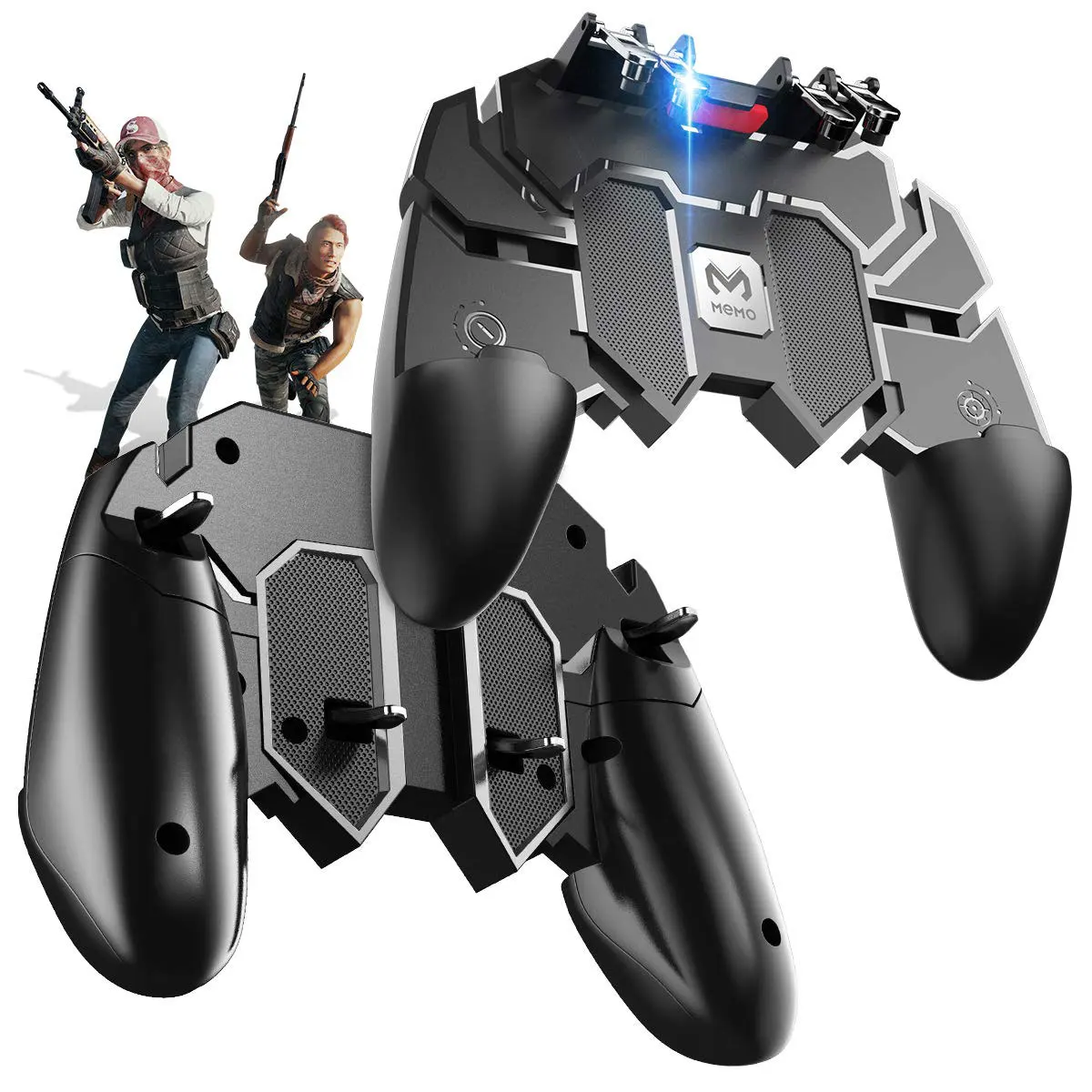 

AK66 Six Fingers PUBG Game Controller Gamepad Metal Trigger Shooting Free Fire Gamepad Joystick For IOS Android Mobile Phone