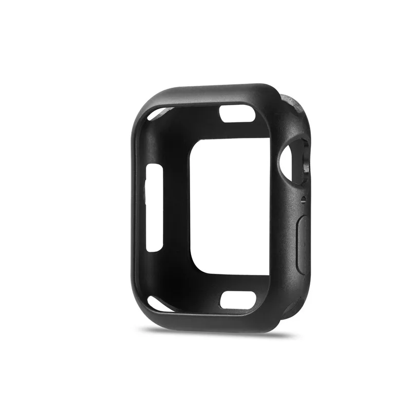 Совместим с Apple Watch 40 44 мм чехол из мягкого ТПУ защитный чехол для iWatch 4 5 3 2 защитный 38 42 мм аксессуары для часов бампер - Цвет: Black