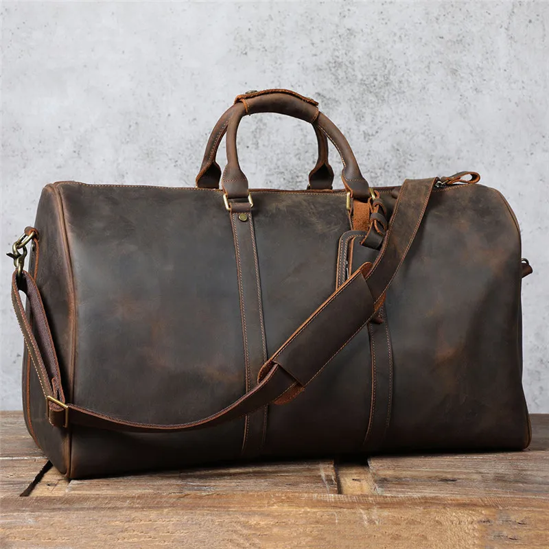 

Retro simple men's Genuine leather travel bag head layer cowhide large-capacity luggage bag fashion Casual handbag computer bag