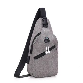 

Men's Chest Shoulder Bag Leisure Travel Canvas Sling Chest Pack Waist Pack Solid Color Bags