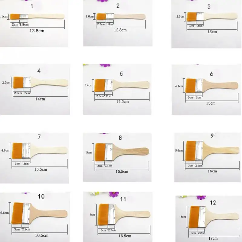 12 шт./компл. роспись кисть для масла для женщин с внутренним слоем акрила, Цвет картины художника с деревянной ручкой