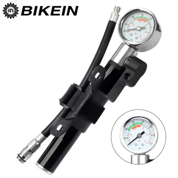

BIKEIN Fiets Mini Pomp met Gauge MTB Bike Luchtpomp Bal Naald Presta en Schrader Adapter Draagbare Mountain Fiets Inflador