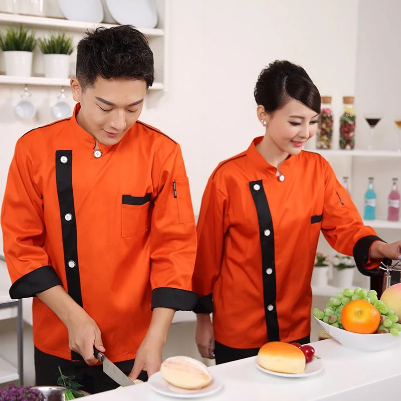 Еда сервис черный белый красный верхняя одежда для повара в отельной кухне униформа Одежда китайский стиль шеф-повара Униформа B004