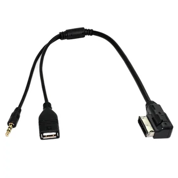 

Media In AMI MDI to Stereo 3.5mm Audio & USB Female Aux Adapter Cable For Car VW AUDI 2014 A4 A6 Q5 Q7