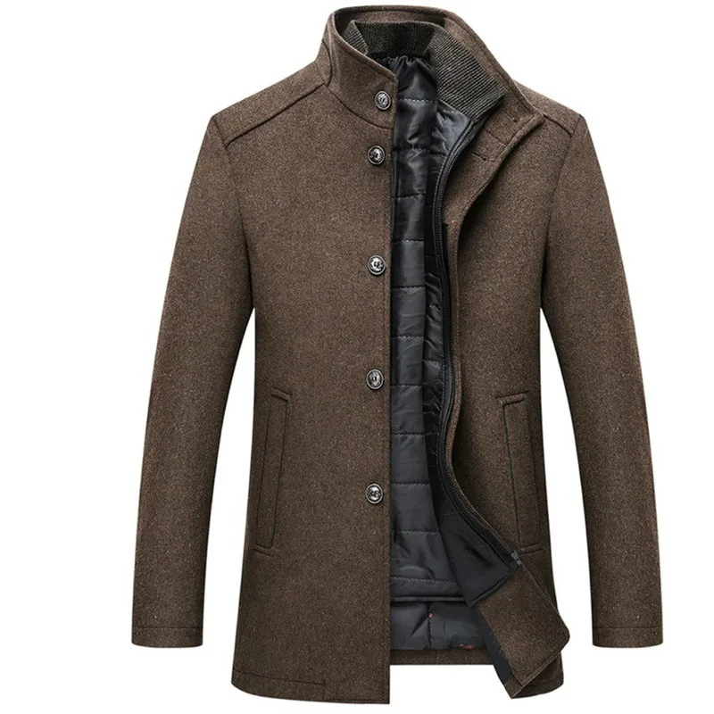 

Holyrising Wool Coat Men Thick Overcoats Topcoat Mens Single Breasted Coats And Jackets With Adjustable Vest 4 Colours M-3XL