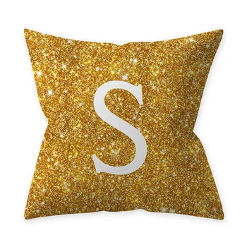 

Modern Minimalist Gold Short Velvet Pattern Home Pillowcase English Letter Printing Decoration Living Room Sofa Cushion Cover