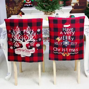 

Christmas Non-woven Chair Set Cartoon deer Snowman Party Stool Set Decoration Ornament Chair Back Covers Home Decoration