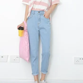 

Woman Spring Blue Denim Jeans Women Casual Ninth Denim Pants Female Denim Trousers 2020