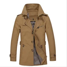 Модный мужской повседневный Тренч, деловая Повседневная Длинная Куртка, Мужское пальто renchcoat Masculina, ветровка, верхняя одежда, хлопковая куртка