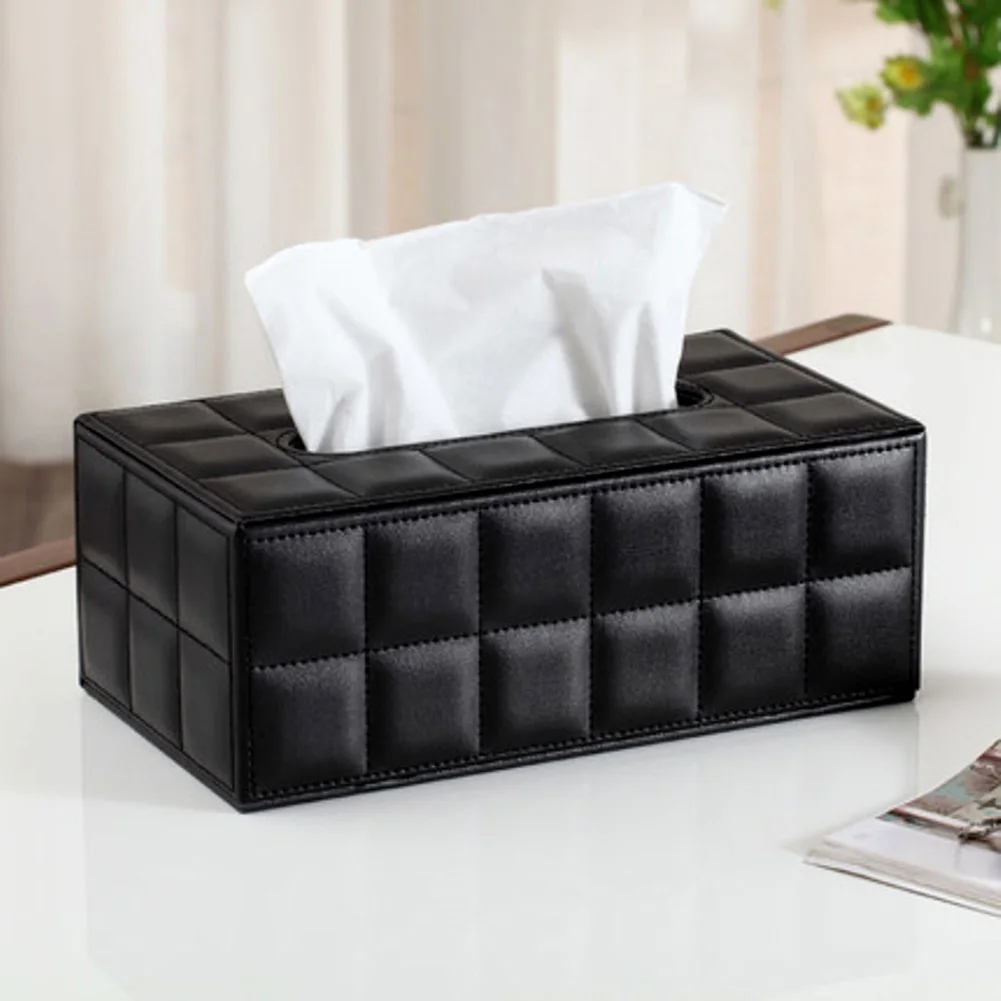 Durable Home Car Rectangle PU Leather Tissue Box Cover Napkin Paper ...