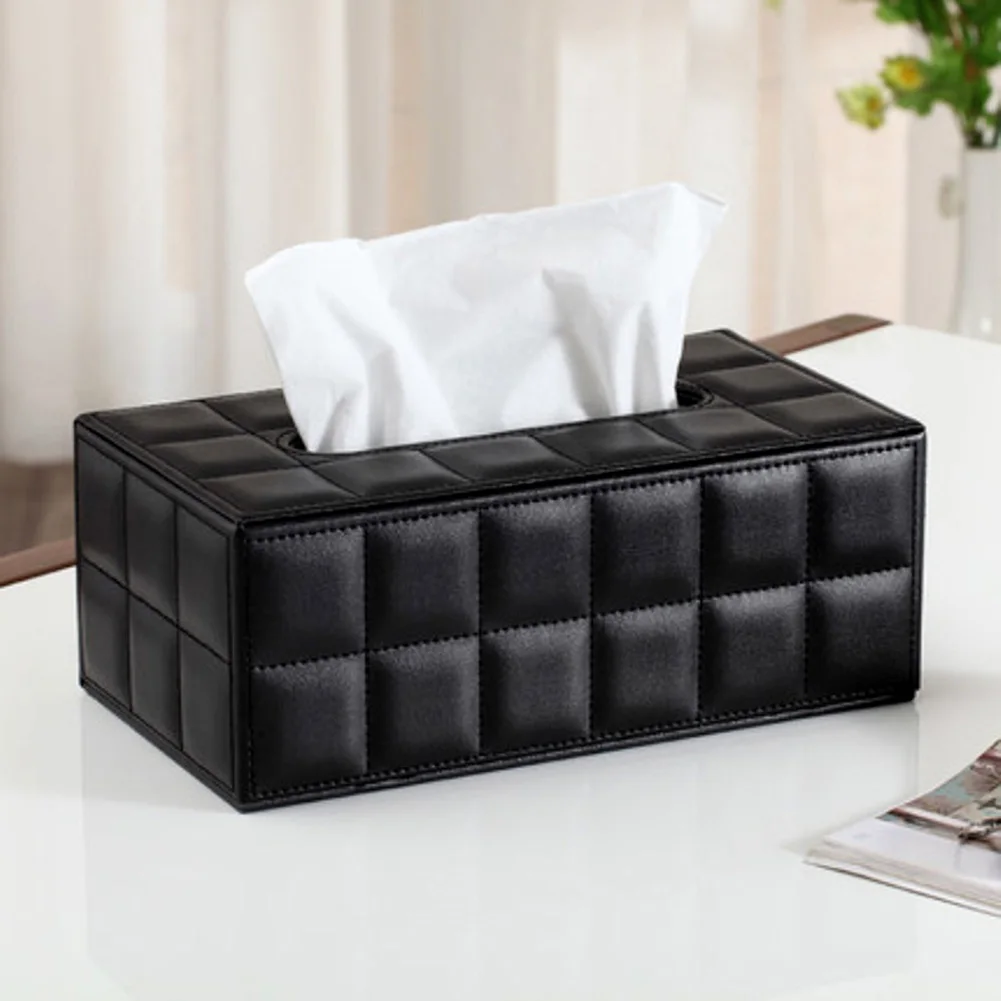 Durable Home Car Rectangle Pu Leather Tissue Box Cover Napkin Paper Black 4 Durable Home Car Rectangle Pu Leather Tissue Box Cover Napkin Paper Black