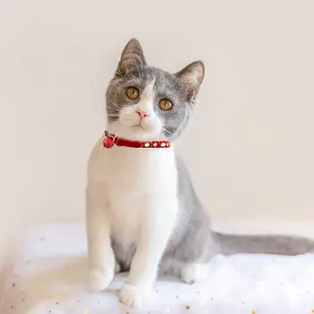 

Cat Collar With Safety Buckle Soft Velvet Cat Collar Crystal Jeweled With Bell Fashion Necklace For Kitten Kitty
