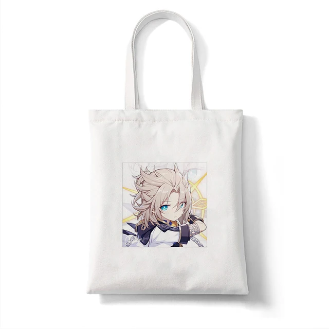Canvas Bag Shopper Bag Genshin Game Kawaii Anime Shopping Bags Handbags Shoulder Bag Casual Handbag Women High Capacity Eco Bag B360B