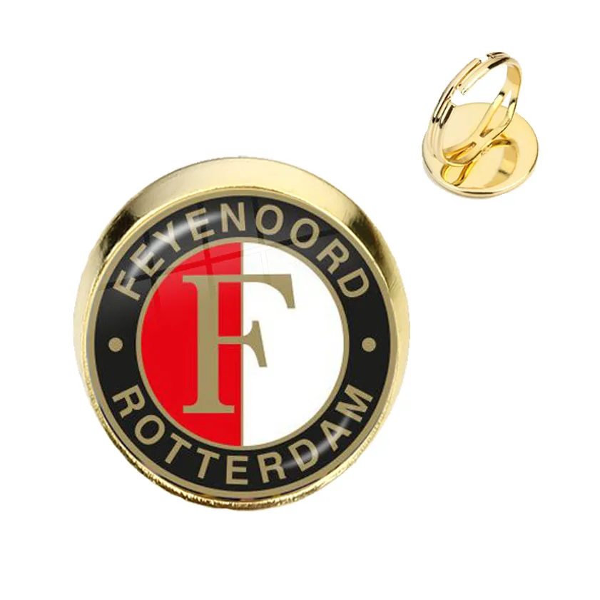 Стеклянное кольцо Feyenoord для футбольной лиги 16 мм с логотипом лиги|Кольца| |