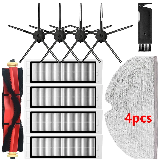 Water Tank Dust Box For XiaoMi Roborock S5 Max S6 MaxV Robot Vacuum Cleaner Mop Cloth HEPA Filter Side / Main Brush Spare Parts 14pcs