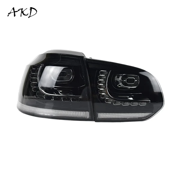 AKD автомобильный Стайлинг задний фонарь для VW Golf 6 задний светильник s Golf6 R20 светодиодный задний светильник динамический сигнал светодиодный DRL Стоп задний фонарь аксессуары - Цвет: Smoke Color
