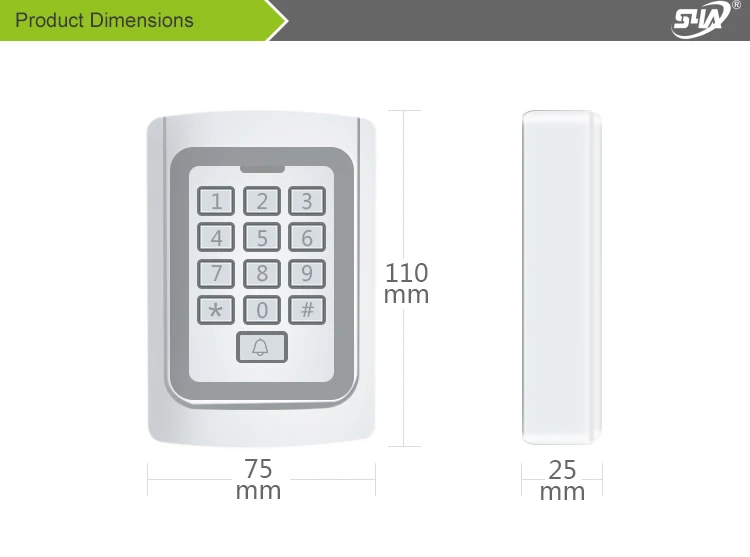 IP68 погода RFID 125 кГц контроль доступа наружная клавиатура