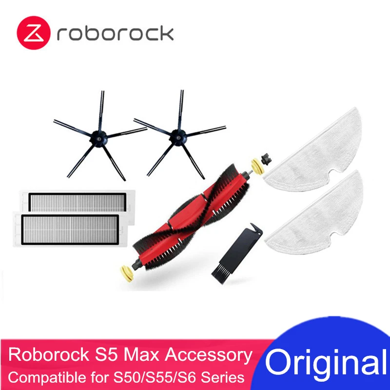 Original Roborock Accessories For S5 Max E4 E5 S45 Max S6 Maxv Detachable Main Brush Silicon Side Brush Washable Filter Vacuum Cleaner Parts Aliexpress