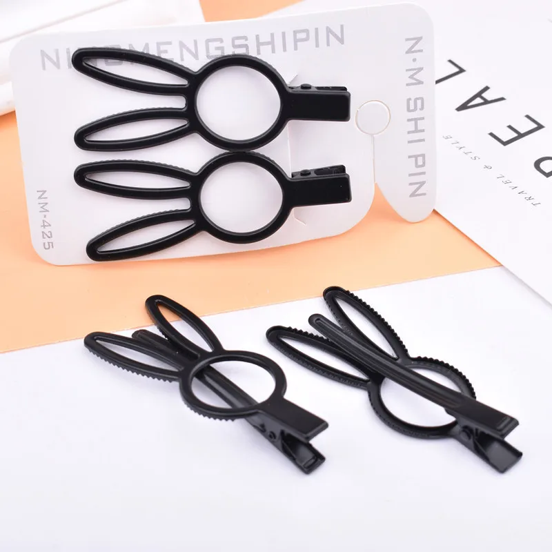 

Simple New Style Headdress Black And White with Pattern Paint Spraying Long Clip Set Coiled Hair Hairpin Bang Clip Barrettes Fas