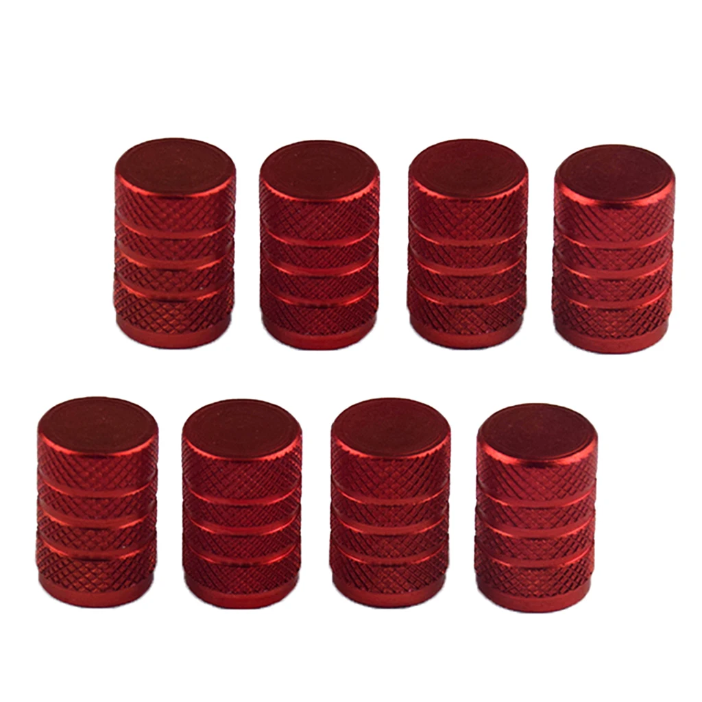 8Pieces Professional Tire Trunk Valve Caps Car Tire Wheel Hub Air Valve Cap, Red