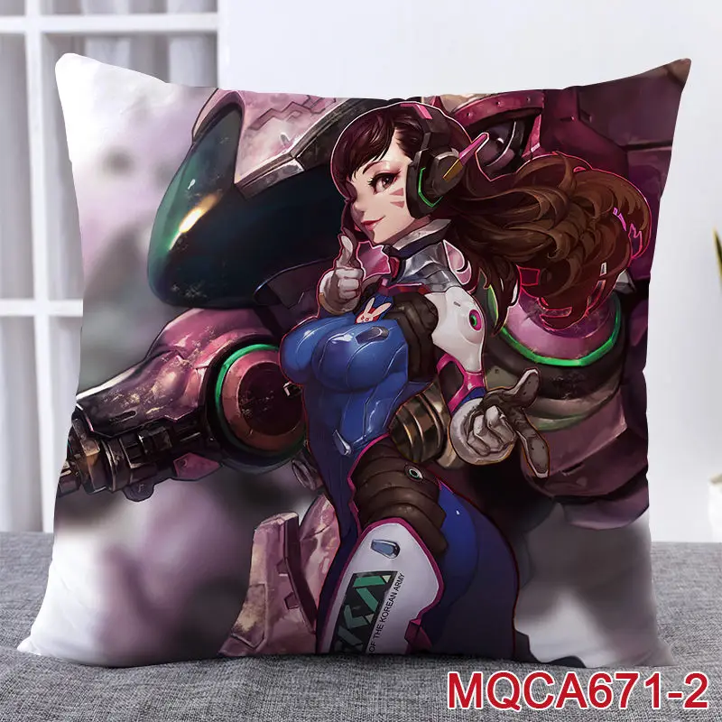 2 45X45 см аниме игра Overwatch наволочка OW dva Mercy Mei Hanzo Genji Reaper Dakimakura Чехол 3D двухсторонний принт наволочка - Цвет: 2