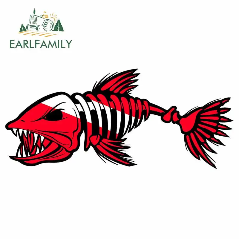 EARLFAMILY 13 см x 5 9 для Diver Down кости наклейка &quotрыба&quot Подводное автомобильные