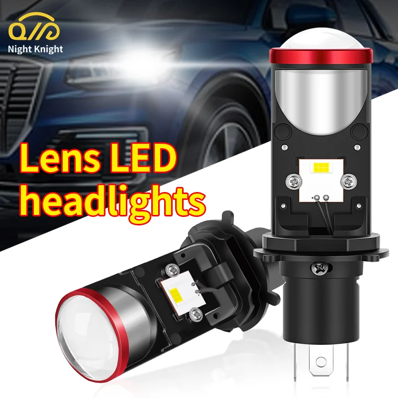 H4 LED Bulb Mini Projector Lens Car Headlamp Bulbs 8000LM Kit Conversion Hi/Lo Beam Headlight RHD LHD 6000K 12V 24V | Автомобили и