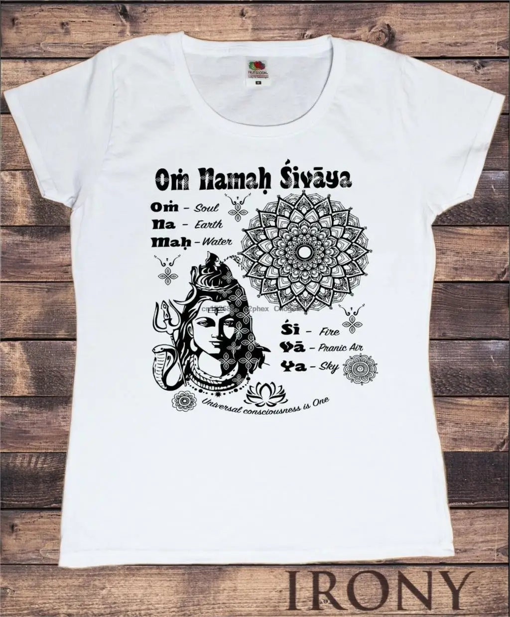 Женская футболка Om Namah Sivaya Na Mah Soul water earth Print TS1584 |