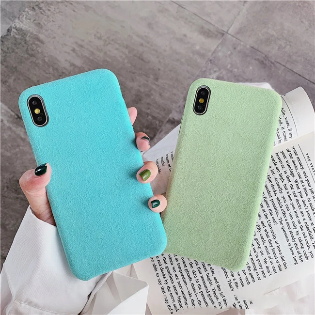 GlamPhoneCase простой плюшевый тканевый чехол для iPhone X XS Max XR Мягкий силиконовый чехол для iPhone 7 8 6 6s Plus чехол