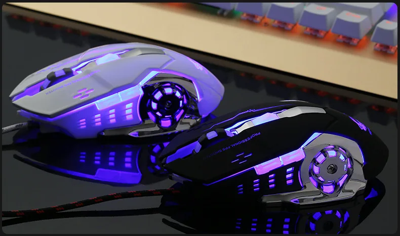 4000 dpi механический профессиональный игровой провод мыши Mute Lighting mouse 6 клавиш для ПК ноутбука игровая мышь E-sport Macro Definition mouse