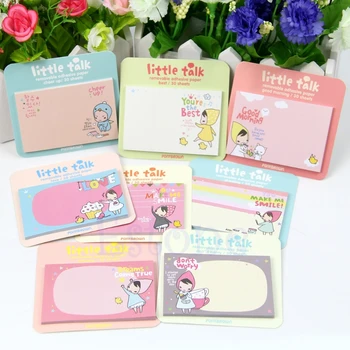 

1pc New Random Cute Little Talk Girl Sticker Memo Pads Point It Notes 30 Sheets 53CC