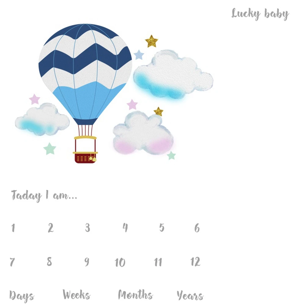 Laeacco горячий воздух воздушный шар облако Звездный календарь Baby Shower фон для фотосъемки по индивидуальному заказу в стиле вечеринки в честь Дня Рождения Фотофон для студийной съемки - Цвет: NXB04104