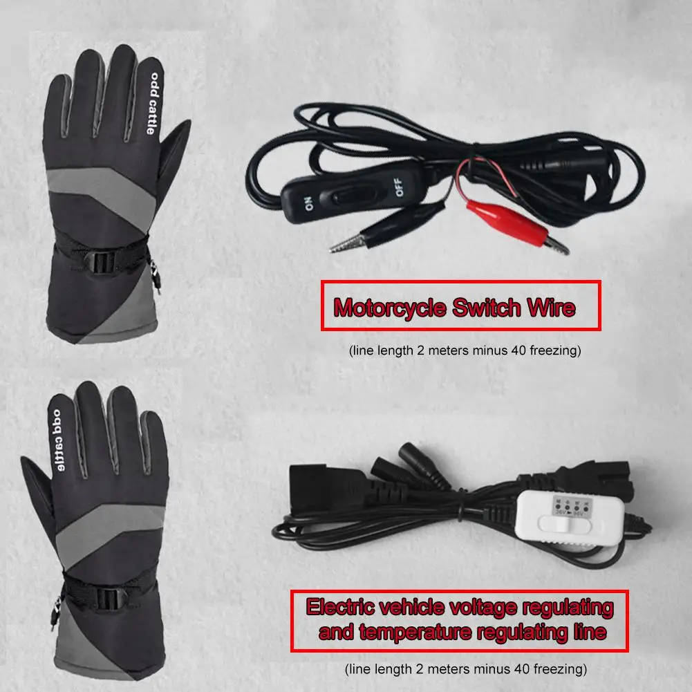 Сенсорный экран перчатки с подогревом для электрический автомобиль, мотоцикл зарядка перчатки с подогревом зимние теплые водонепроницаемые мужские и женские перчатки