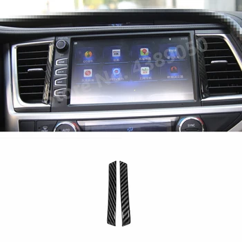 

ABS Carbon Fibre Middle Air Conditioner Outlet Strip Frame Panel Cover Trim For Toyota Highlander Kluger 2014-2019 Car Styling