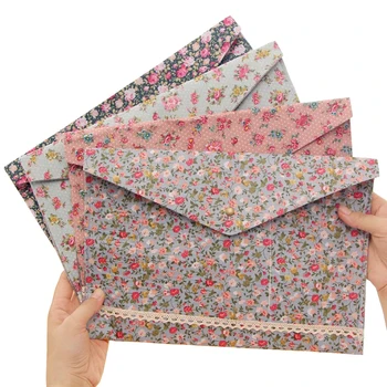 

1pcs Vintage Dots Flower Face Series A4 Documents File Bag Files Folder Stationery Filing Production Folders New stationery