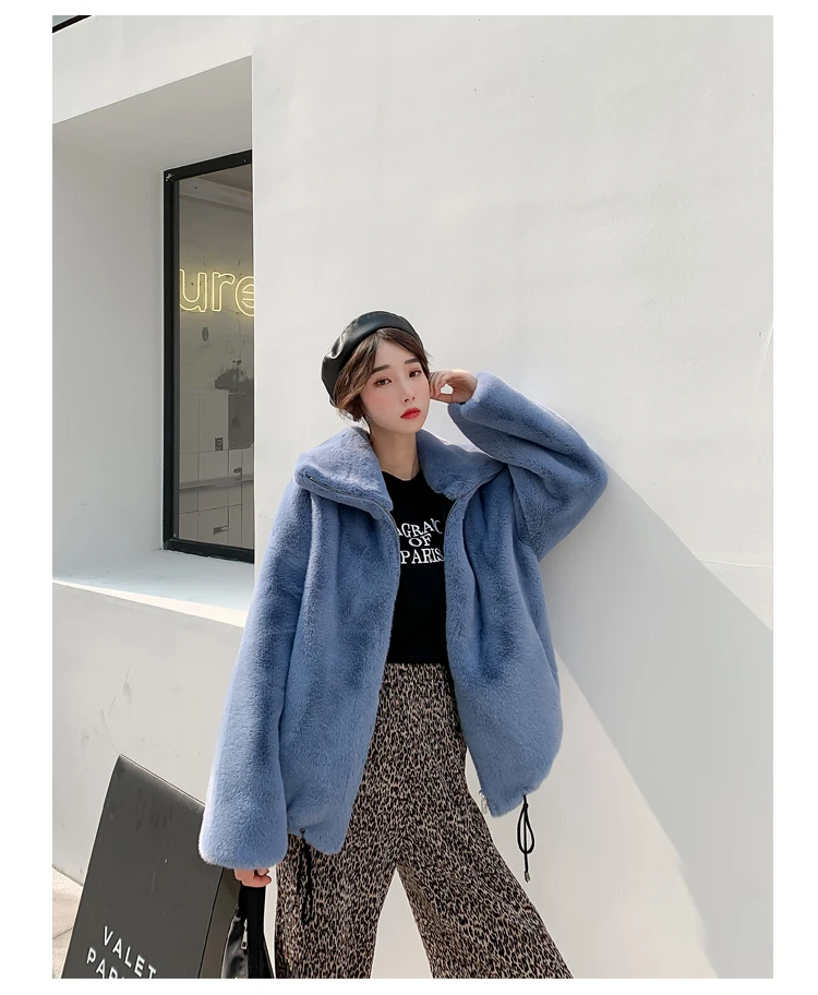 women's clothing winter outerwear coats new winter imitation grass Rabbit fur coat 1019