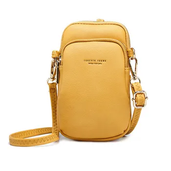 

Soild Color Shoulder Bag Ladies Large Wallets with Straps Cell Phone Wallet Card Holder Coin Purse Leather Zipper Crossbody Bags