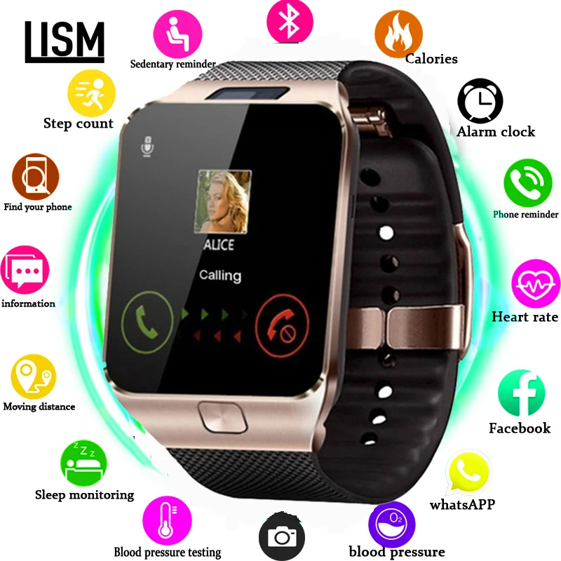 

Smartwatch DZ09 Smart Watch Clock Support TF SIM Camera Men Women Sport Bluetooth Wristwatch for Samsung Huawei Android Phone