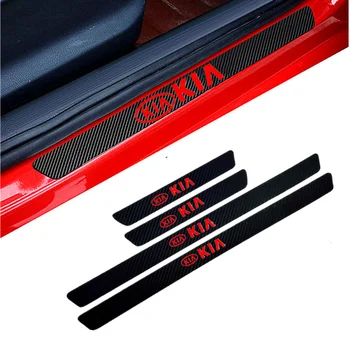 

Car-Styling 4PCS Carbon Fiber Door Sill Carbon Fiber Sticker Decals For KIA K2 K3 K5 k9 Sorento Sportage R Rio Soul
