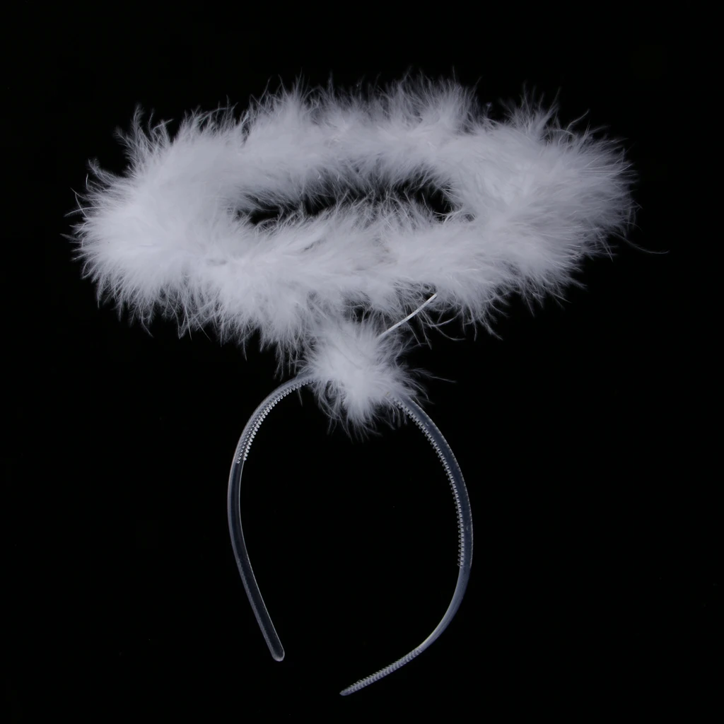 Women Masquerade Headband Children Girl Hairband With White Feather hairstyle accessory