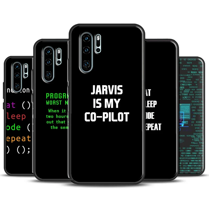 Чехол для программирующих кодов Huawei P20 P30 P40 Lite Mate 20 P Smart 2019 2021 Z Honor Pro 8X 9X 8A |