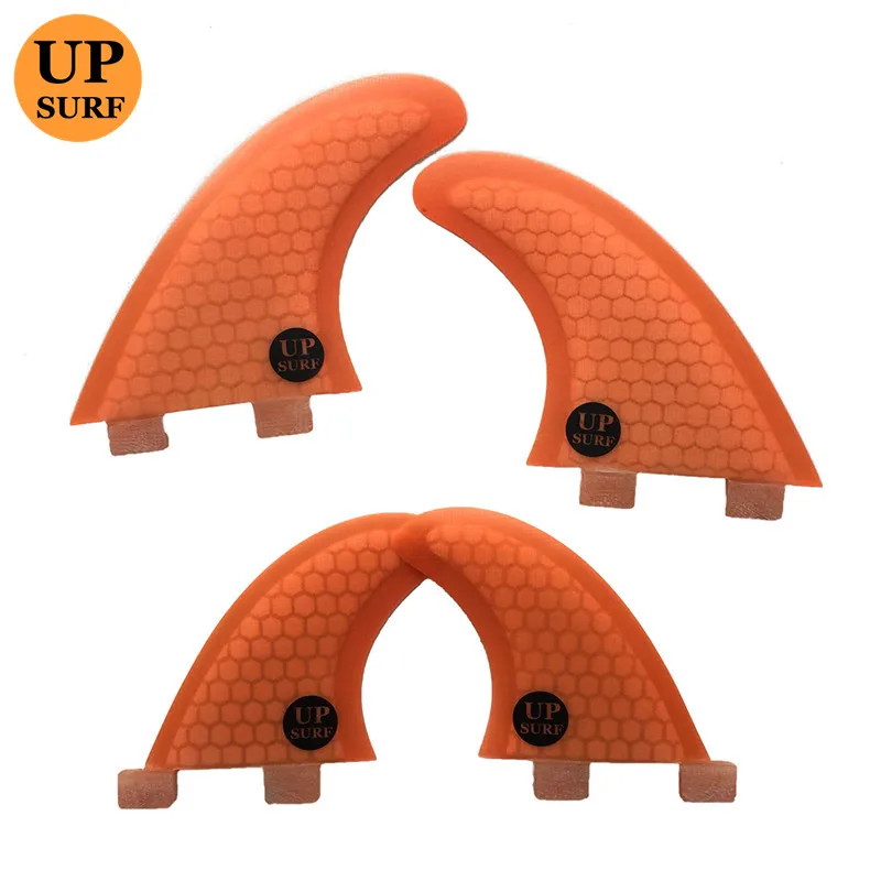 Surfboard fins Double Tabs S/M+GL fin Honeycomb Carbon Fibreglass Quad set 4pcs upsurf logo | Спорт и развлечения